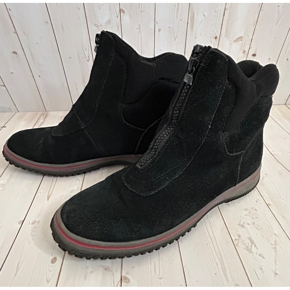 Easy Spirit Longuard Women's Boots 9 M Black Suede Comfort Ankle Boot